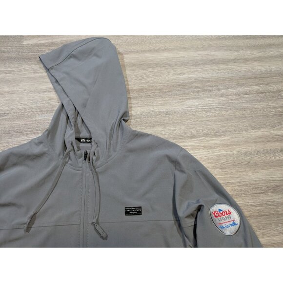 Travis Mathew Men's Large Wanderlust Coors Light Hoodie Jacket Full Zip Gray - Picture 4 of 9